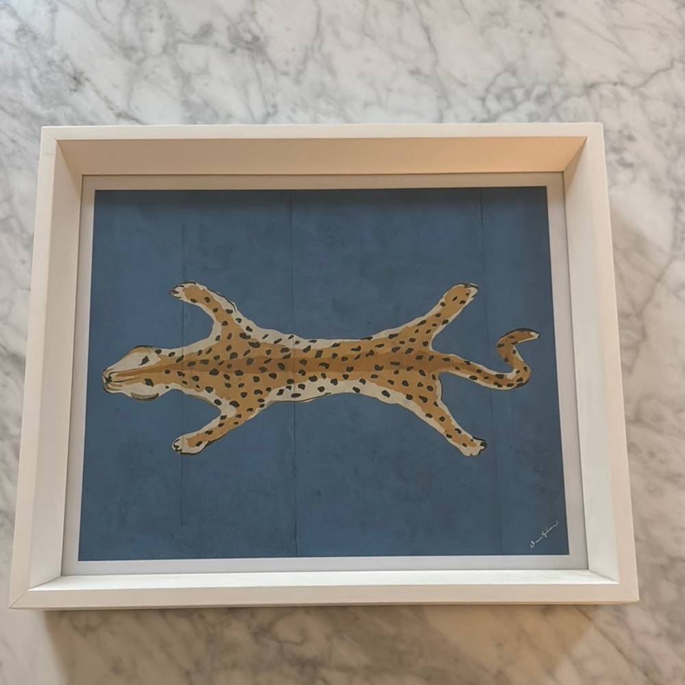 Dana Gibson blue Leopard Wall Art 13x11